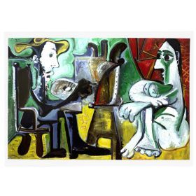 Cartel Picasso. El pintor y la modelo