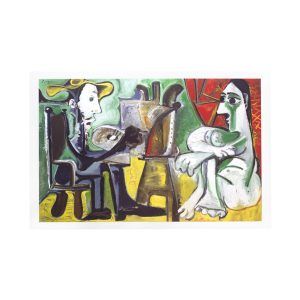 Lámina grande Picasso. El pintor y la modelo
