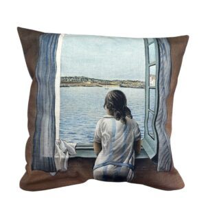 FUNDA DE COJÍN FIGURA EN LA VENTANA